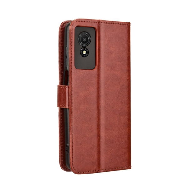 Funda tipo libro para TCL 501 4G, cartera todo‑en‑uno, funda multifuncional con tarjetero y correa de muñeca desmontable