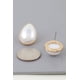 thumbnail image 2 of Pendientes Fashnzfab Modestos De Perla En Forma De Lágrima Dorado, 2 of 3
