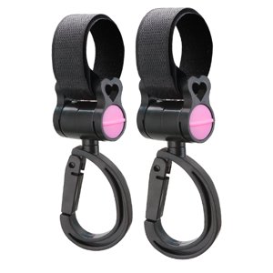 Ioensy - 2X Gancho Para Motocicleta Bolsas Para Botellas Gancho Para Colgar Piezas De Repuesto Gancho Multifuncional Rosa Negro