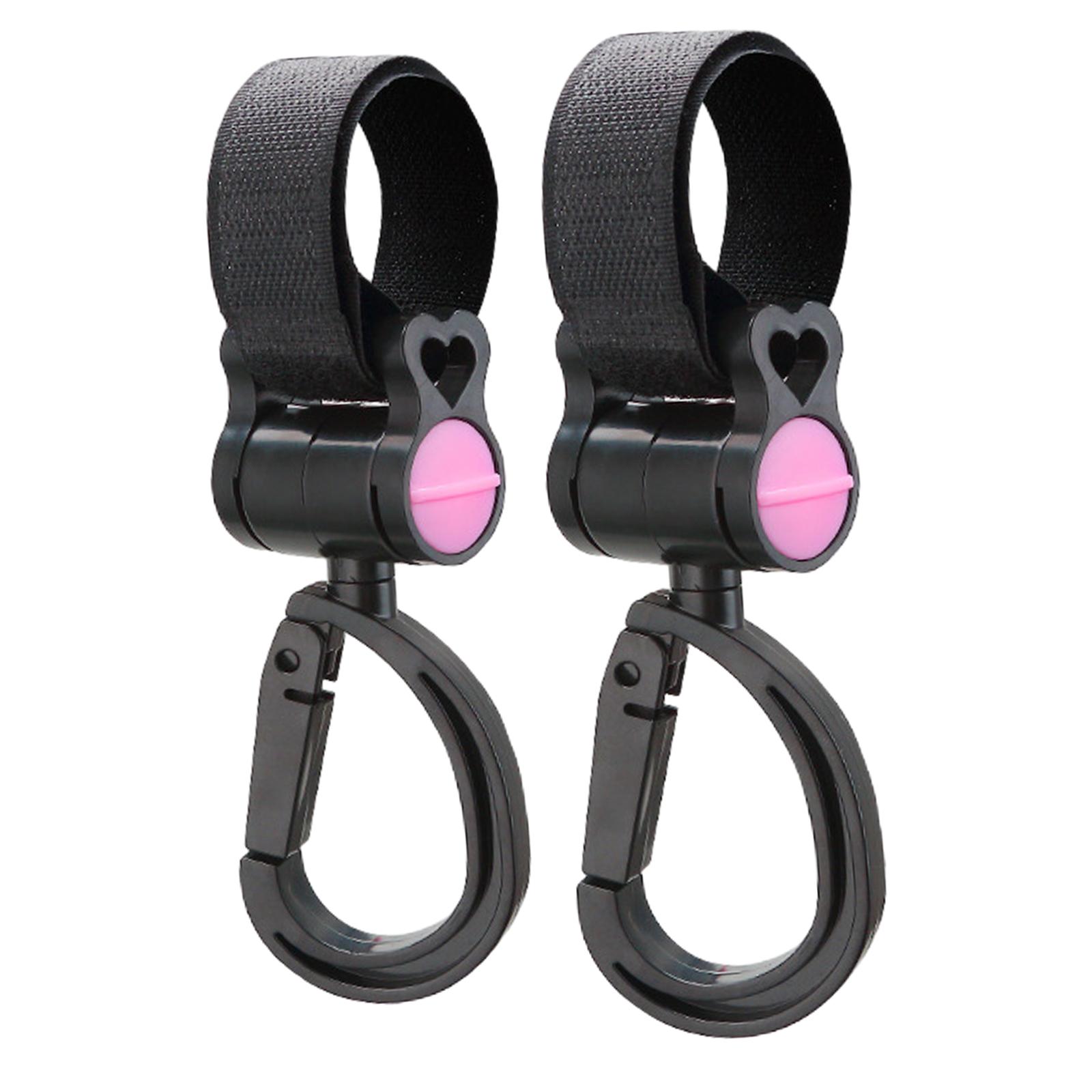 Ioensy - 2X Gancho Para Motocicleta Bolsas Para Botellas Gancho Para Colgar Piezas De Repuesto Gancho Multifuncional Rosa Negro