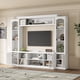 thumbnail image 3 of All-in-One Modern TV Stand with Bookcase for TVs Up to 65-inch, Entertainment Center with 4 Adjustable Shelves,Tempered Glass Doors, Display Storage Cabinet, Ample Storage Space TV Stand, 3 of 3