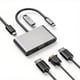 thumbnail image 1 of Dual HDMI Adapter, Docking Station Dual Monitor, 5 In 1 Dual Monitor Adapter With 2*HDMI 4K, VGA, USB 3.0, 100W PD,USB C Hub For MacBook Pro Air And More, Compact Design, 1 of 2