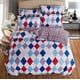 thumbnail image 1 of Rojo Azul Blanco Diamante Náutica Rayas Ropa de Cama 4pc Queen Juego de Funda Nórdica, 1 of 3