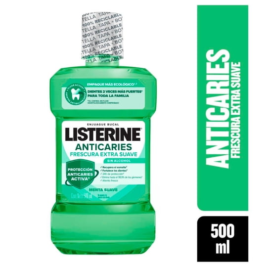 Enjuague Bucal Anticaries Zero Alcohol 500 ml Listerine