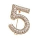 thumbnail image 2 of Moda Mujeres Crystal Rhinestone Pearl Número 5 Broche Pin Joyería Oro, 2 of 3