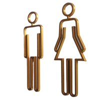 Magideal - Señal Inodoro Para Hombres Y Mujeres, Señal Símbolo Inodoro Para Coración, Tienda, Parques, Centro Commerce Business, Hot , Oro