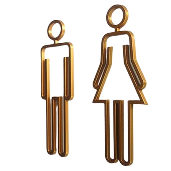 Señal inodoro para hombres y mujeres, señal símbolo inodoro para coración, tienda, parques, centro commerce business, Hot , Oro