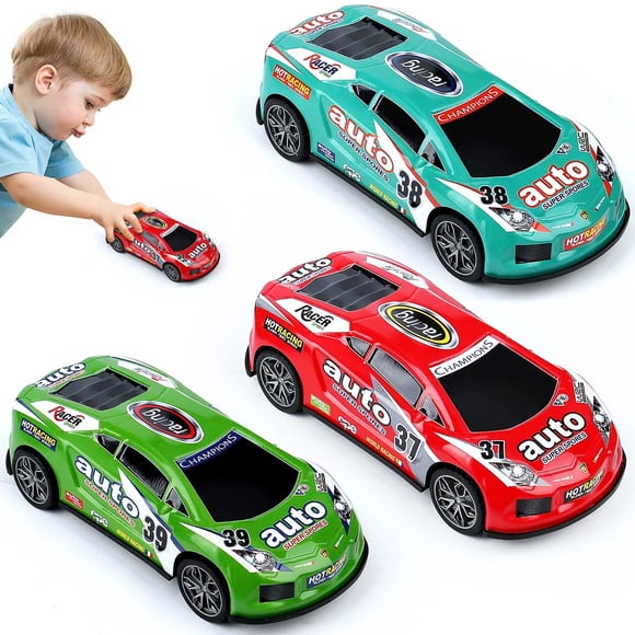 Auto eléctrico de fricción Zohanindl de Racing Toys de 7 pulgadas, paquete de 3, para niños de 3 a 7 años