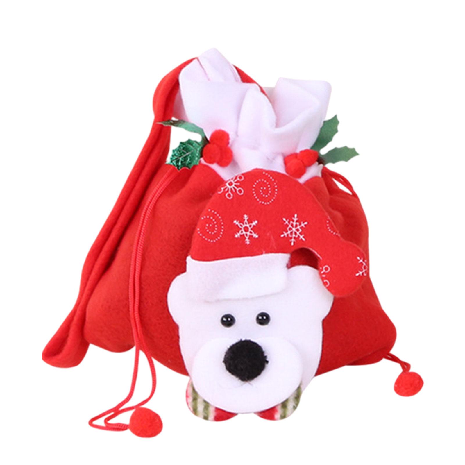 Magideal - Bolsa De Regalo Con Cordón De Navidad, Bolsa De Regalo Roja, Manzanas Navideñas, Bolsas De Regalos, Almacenamiento, Embalaje Reutilizable, Manzanas En Oso