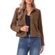 thumbnail image 1 of INSPIRE CHIC Camisas de Pana para Mujer con Botones Abajo Chaqueta Casual de Manga Larga con Bolsillos con Solapa S Marrón Oscuro, 1 of 6