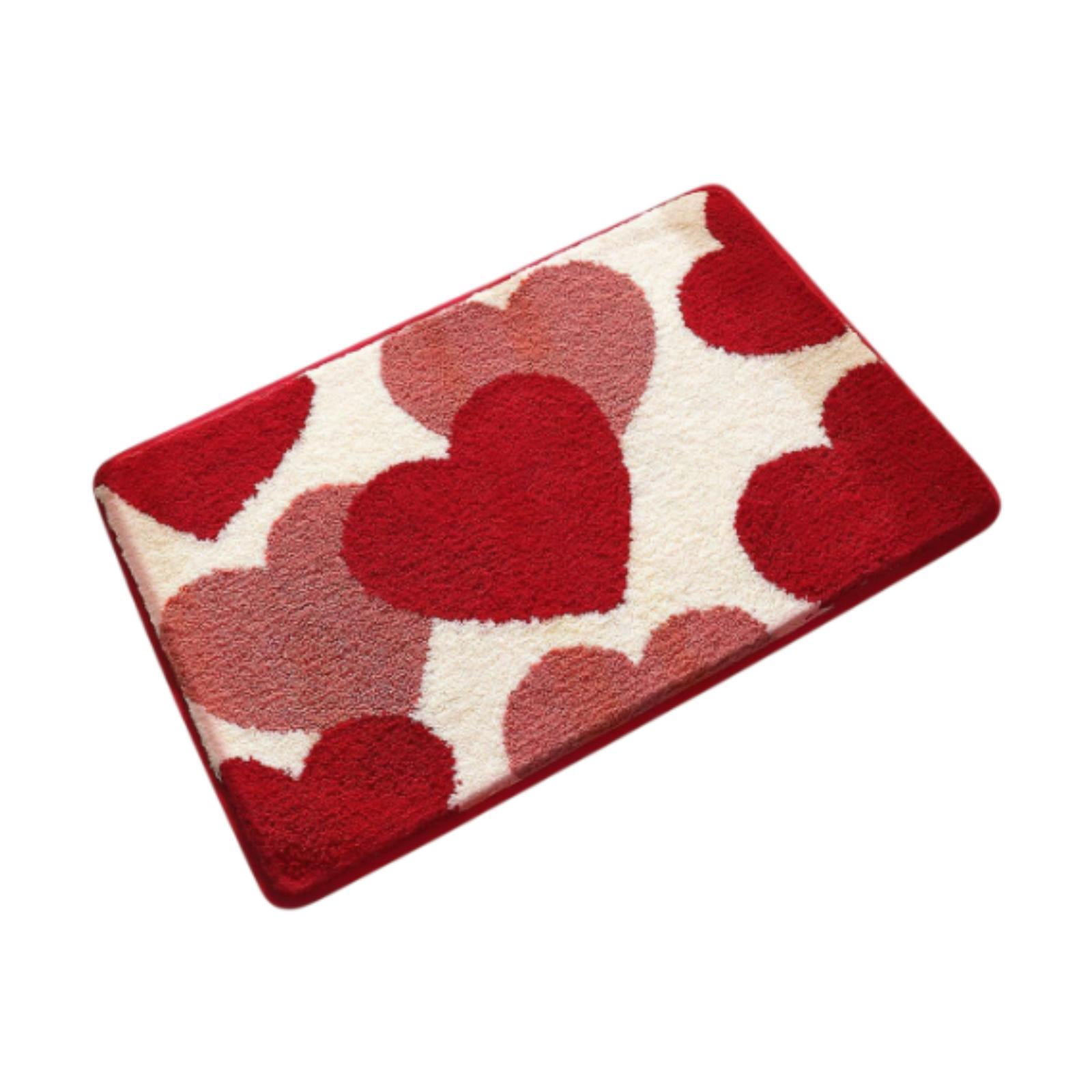 Magideal - Alfombra De Baño Con Temática De Amor Para El Día De San Valentín, Decoración Del Hogar, Alfombra De Baño Suave Multifuncional, Alfombra De Ducha Para Corazón