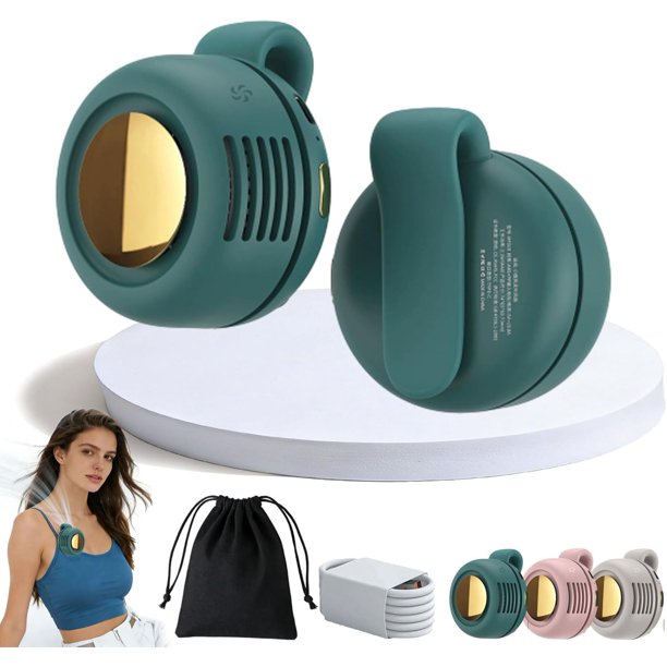 Miniventilador clip Interactik pequeño torbellino cintura cuello 3 velocidades batería 6h