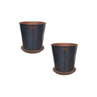 Pottery - Set De 2 Macetas Zaia 15 Cm Grafito Y Sus Platos