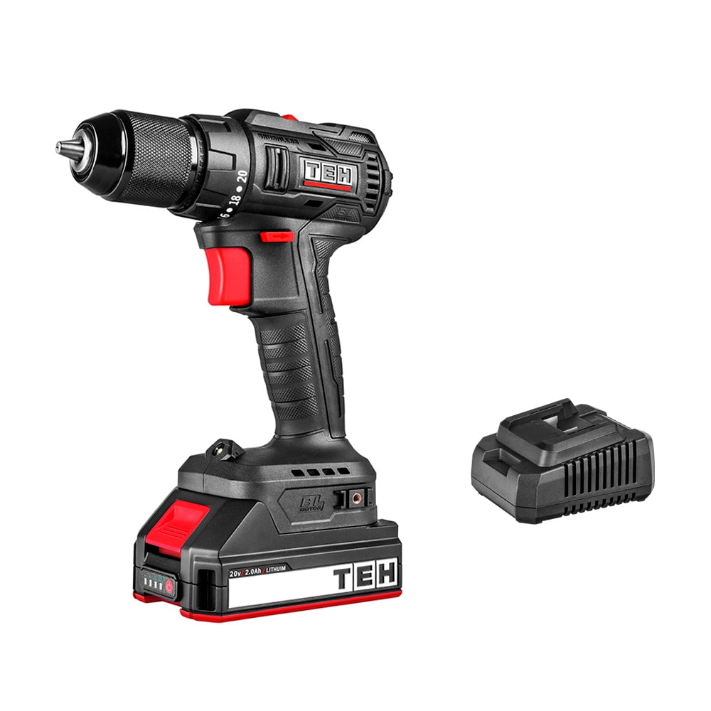 Tehtools - Taladro Inalambrico 20v 50nm + 1 Batería 4.0 Ah + Cargador
