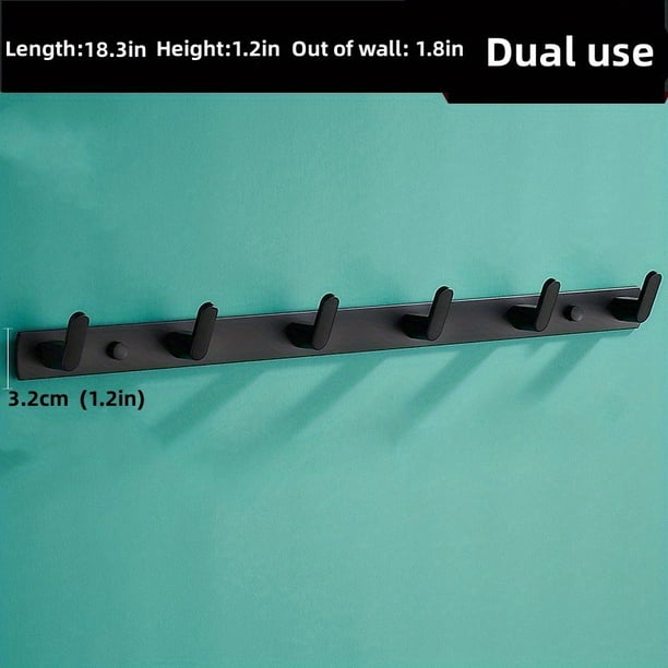 Maximize Your Space with Our 1pc Thickened Space Aluminum Wall Mounted Coat Rack and Clothe Hook - Punch Free Installation for Easy Organization of Your Bathroom and Wardrobe