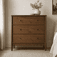 thumbnail image 1 of Cómoda "Caléu" 3 Cajones Mueble de Madera Estilo Romántico - Café - 100x40x90 cm, 1 of 3