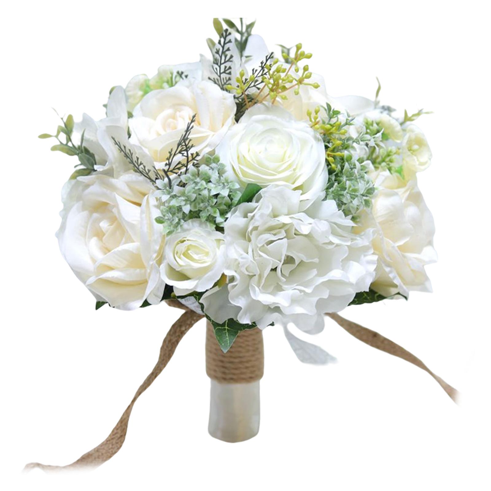 Magideal - Flores De Rosas Nupcial Holding Wedding Prom Props Decoración Para De Compromiso Decorativa