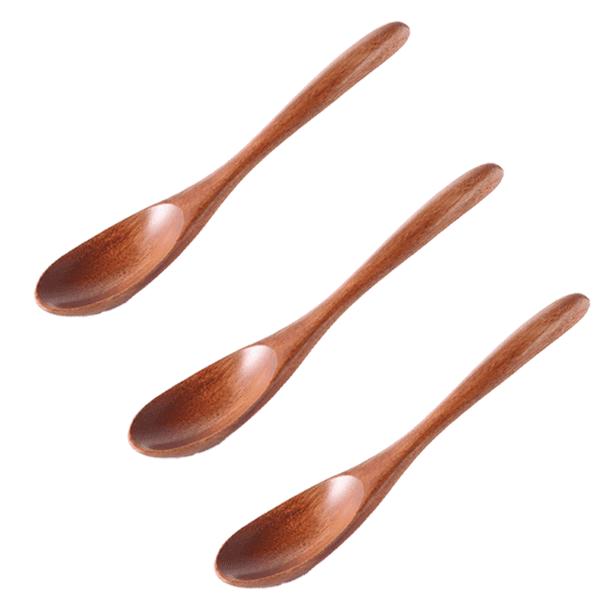 Cuchara de madera de mango largo, cuchara de arroz de madera maciza, cuchara de postre, cuchara y tenedor hechos a mano, vajilla