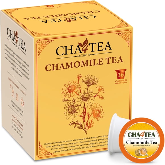 Cápsulas de té Cha4TEA 36 unidades de manzanilla compatibles con Keurig