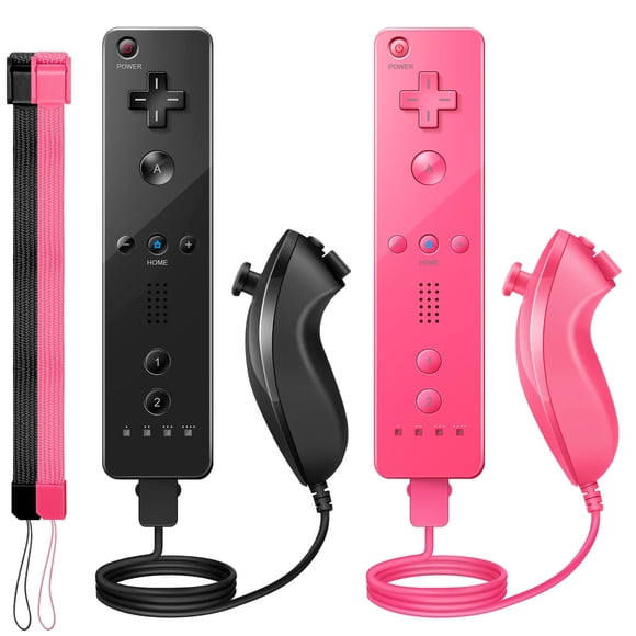 Controlador PGYFDAL para Wii 2 Paquetes Inalámbricos con Funda de Silicona