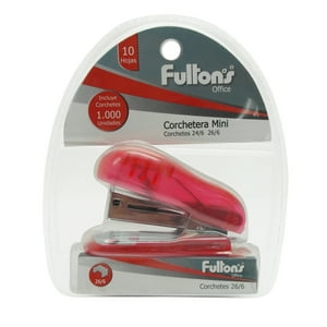 Corchetera Mini Plastica Roja 26/6, 24/6 Fultons