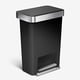 thumbnail image 1 of Bote de basura Simplehuman de 45 litros y 12 galones con tapa de cierre suave, color negro, 1 of 7