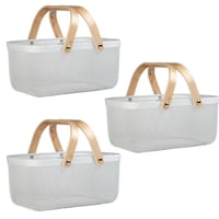 Wakeshome - Pack 3 Canasto Organizador Metalico Rectangular