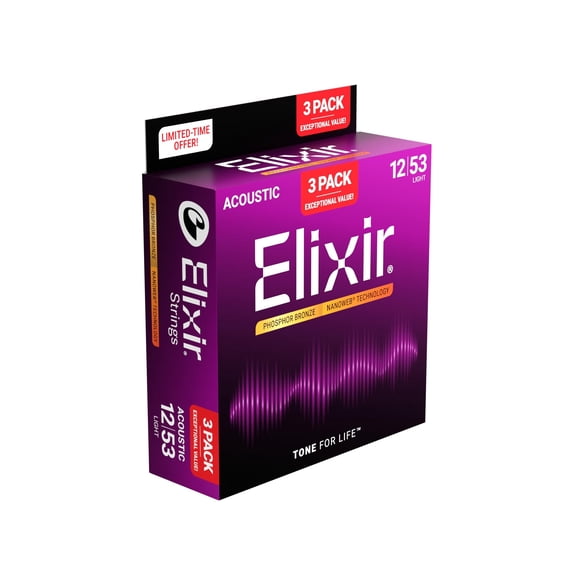 Cuerdas para guitarra acústica Elixir Phosphor Bronze con NANOWEB