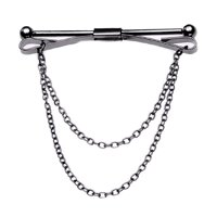 Ioensy - Pasador De Barra De Cuello Para Hombre A La Moda Con Cierres De Corbata De Cadena Para Regalos De Empresa 6Cm