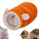 thumbnail image 5 of Casa Para Perros De Interior Cojín Semicerrado Invierno Cálido Sueño Perrera Gatos Cama Nido Naranja L, 5 of 6