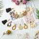 thumbnail image 4 of Pendientes Ponpon 6 pares de aros de ratán estilo verano, 4 of 8