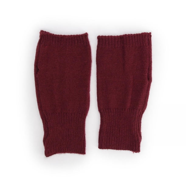 Guantes mitones cortos de lana rojo Talla Única