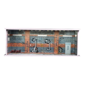 Magideal - 1/64 Vitrina De Estacionamiento Modelo Coche Garaje Colección Diseño Soporte De Exhibición Acrílico Decorativo Para Coche De Aleación Puede Contener 6 Fábrica En Ruinas