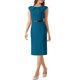 thumbnail image 4 of INSPIRE CHIC Vestido Elegante de Mujer con Mangas Cortas y Cinturón para el Trabajo Vestidos Tubo Azul Lago M, 4 of 6