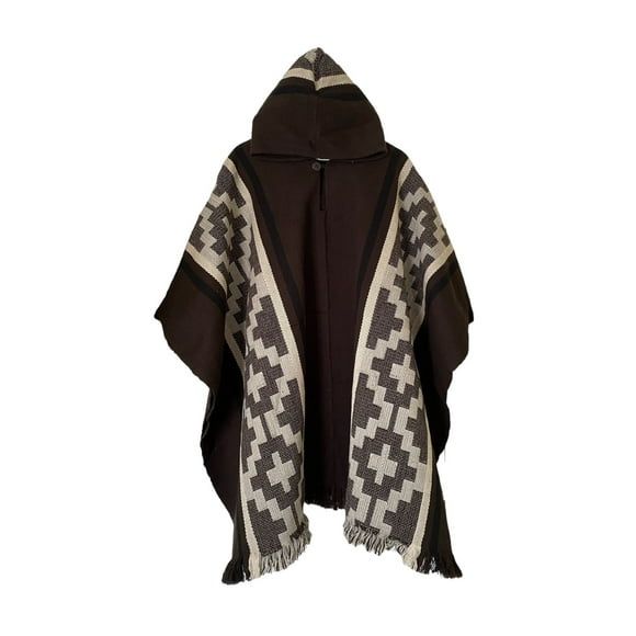 Poncho Con Lana De Alpaca Arauco Unisex Café