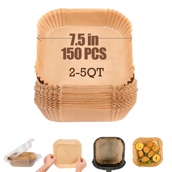 Forros de papel pergamino Air Fryer, 19 cm cuadrados, 150 unidades