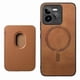 thumbnail image 1 of Funda de Cuero Magnética con Tarjetero para Realme GT 7 Pro Cubierta Delgada Marrón, 1 of 5