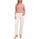 thumbnail image 2 of INSPIRE CHIC Camisas abotonadas para mujeres de manga corta con frente plisado y escote en V Camisas Tops Blusas XS Rosa, 2 of 6