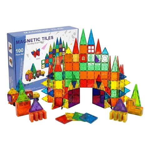 Set De Construcción Magnético Imán 100 Piezas Magnetic Tiles