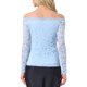 thumbnail image 3 of INSPIRE CHIC Blusa de Encaje Floral para Mujer con Hombros Descubiertos y Mangas Largas Transparentes S Azul Cielo, 3 of 6