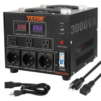 Transformador Convertidor De Voltaje Vevor 3000W 110V/220V Con Enchufes