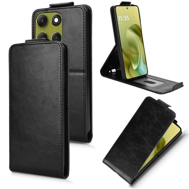 Funda tipo folio para Motorola Moto G86 5G con soporte magnético y protección para la cámara Negro
