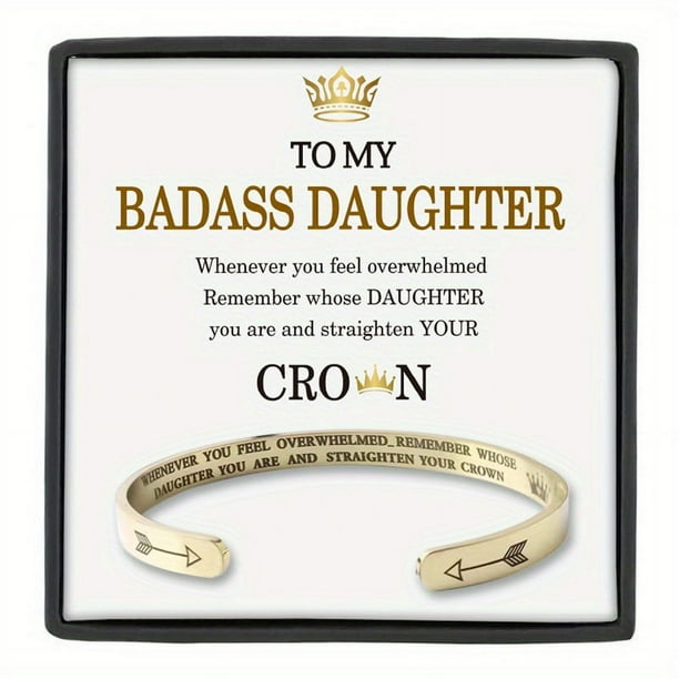 Badass Daughter Stainless Steel Bracelet - Gift Box Included - Perfect Birthday or Christmas Gift