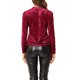 thumbnail image 3 of INSPIRE CHIC Camisetas de Terciopelo para Mujer Cuello Redondo Manga Larga Casual T-Shirt M Burdeos, 3 of 7