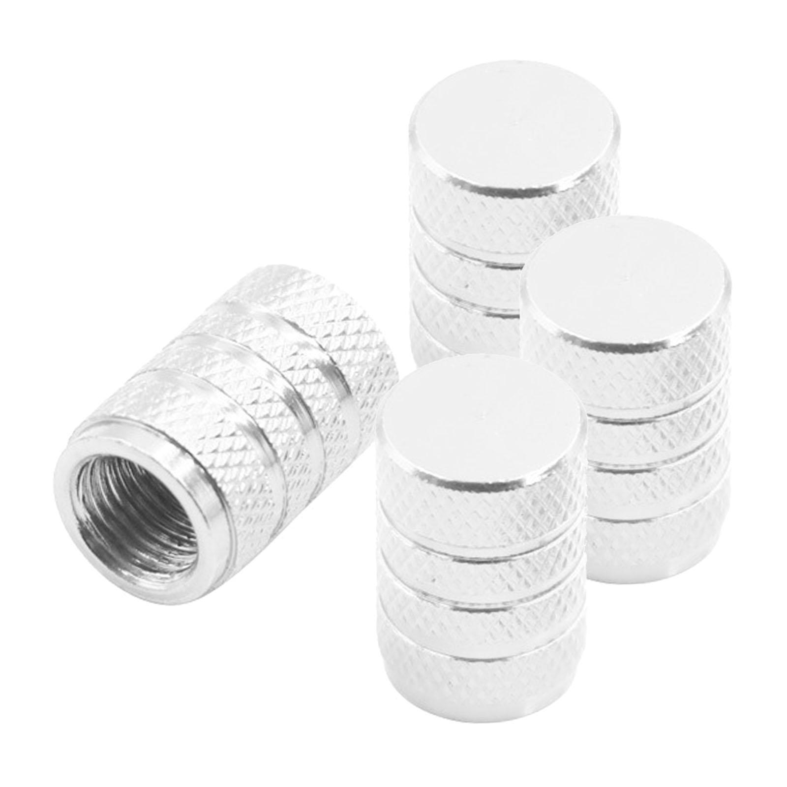 Magideal - 4 Piezas Tapas De Vástago De Válvula De Neumático Tapas De Aire De Neumático A Prueba De Polvo Con Anillo De Goma O Cubiertas De Vástago De Aleación Plata