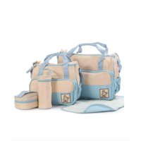 Riqui - Bolso Pañalera Maternal 5 Piezas Celeste