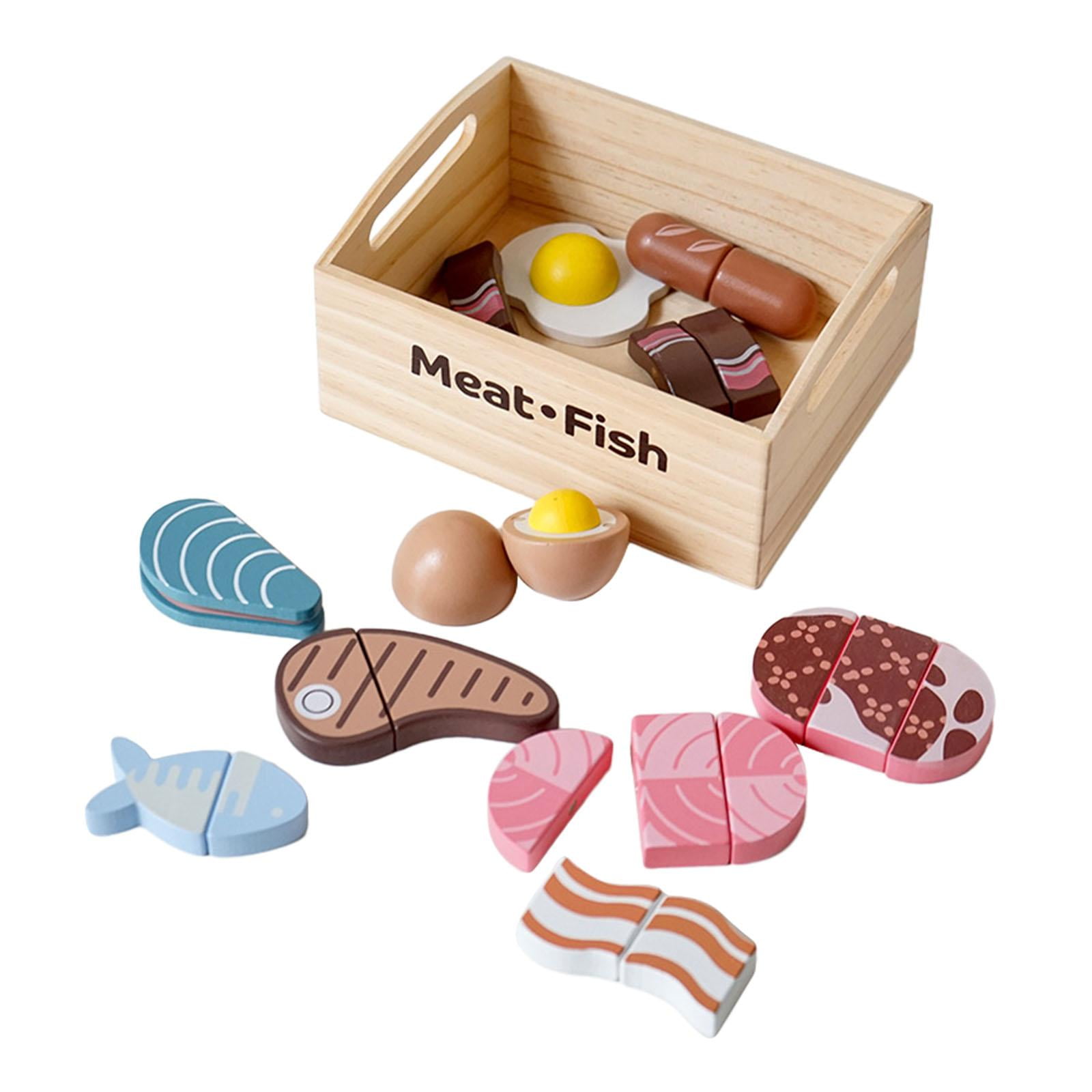 Bothyi - Juego De Alimentos De Madera, Juguete Montessori, Juego De Simulación, Juguetes De Cocina Para Niños Y Niñas