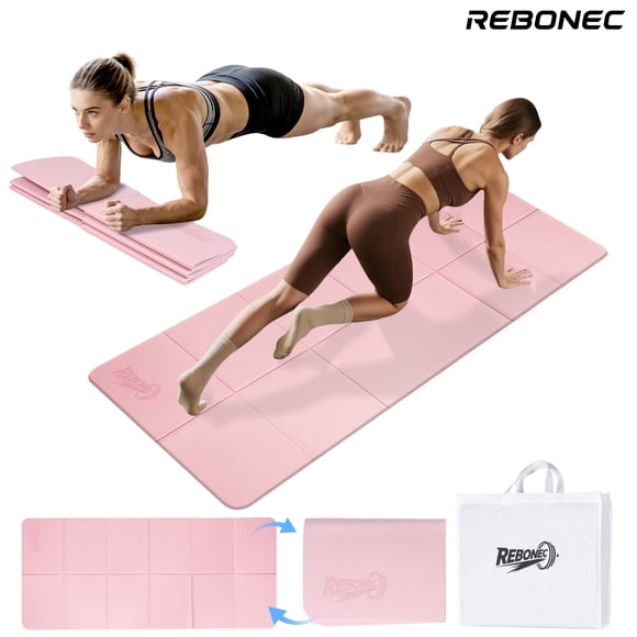 Colchoneta Mat Yoga Deportiva Plegable Tpe Grueso 8mm Bolso Rosa Marca Rebonec