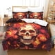thumbnail image 2 of Juego de ropa de cama con funda nórdica de calavera, colcha 3D, 3 piezas, funda nórdica gótica con cierre de cremallera, microfibra suave para cama doble infantil., 2 of 3