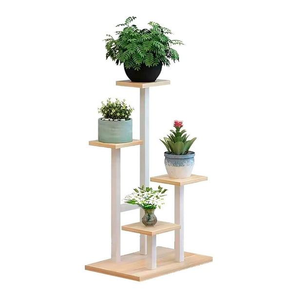 Estante para Plantas de Madera Soporte Decorativo Multiuso blanco